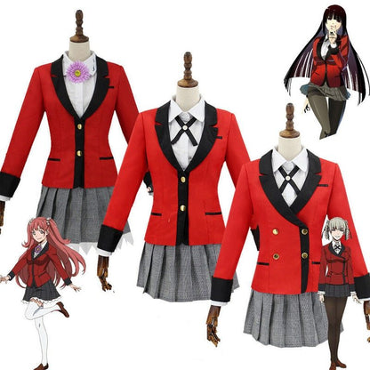 Seraph of the End Cosplay Duo — Seraph Cosplay Wig + Anime School Uniform Seifuku Set — back view