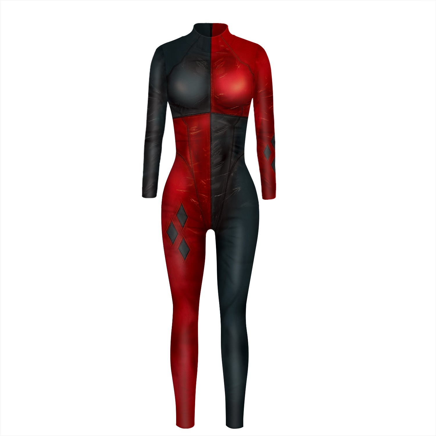 Printed Women's Cosplay Costume Long Sleeve One Piece — back view