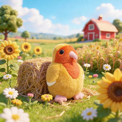 Yellow Peach Parrot Plush Toy | Magic Stories