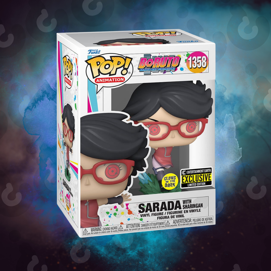 Sarada with Sharingan Glow-in-the-Dark Funko Pop - Entertainment Earth Exclusive — back view