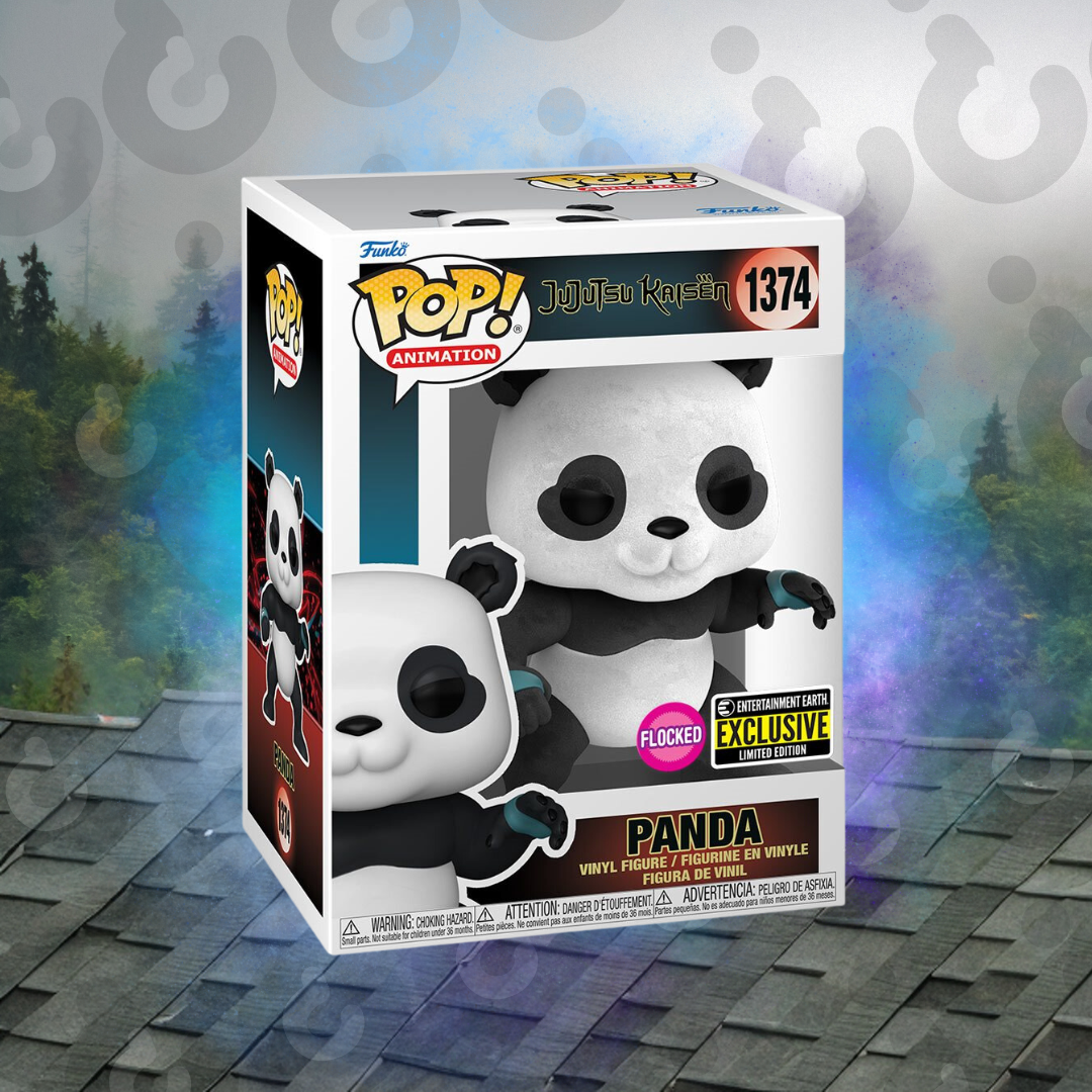 Panda Flocked Funko Pop - Entertainment Earth Exclusive — back view