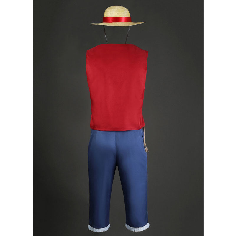 One Piece Monkey D. Luffy Vest Fullset Cosplay Costume — side view
