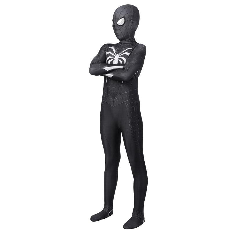 Spider-Man PS5 Miles Morales Symbiote Black Suit Kids Cosplay Costumes