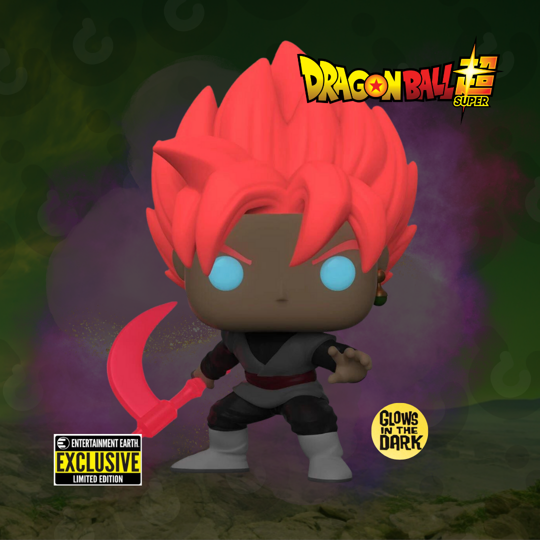 Super Saiyan Rose Goku Black Glow-in-the-Dark Funko Pop - Entertainment Earth Exclusive — back view
