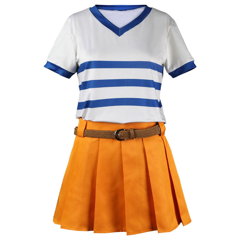 One Piece Nami Fullset T-Shirt Cosplay Costumes — back view