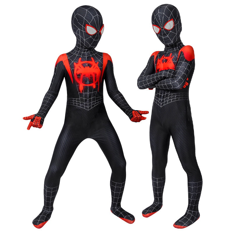 Spider-Verse Miles Morales Kids Jumpsuit Cosplay Costume — back view