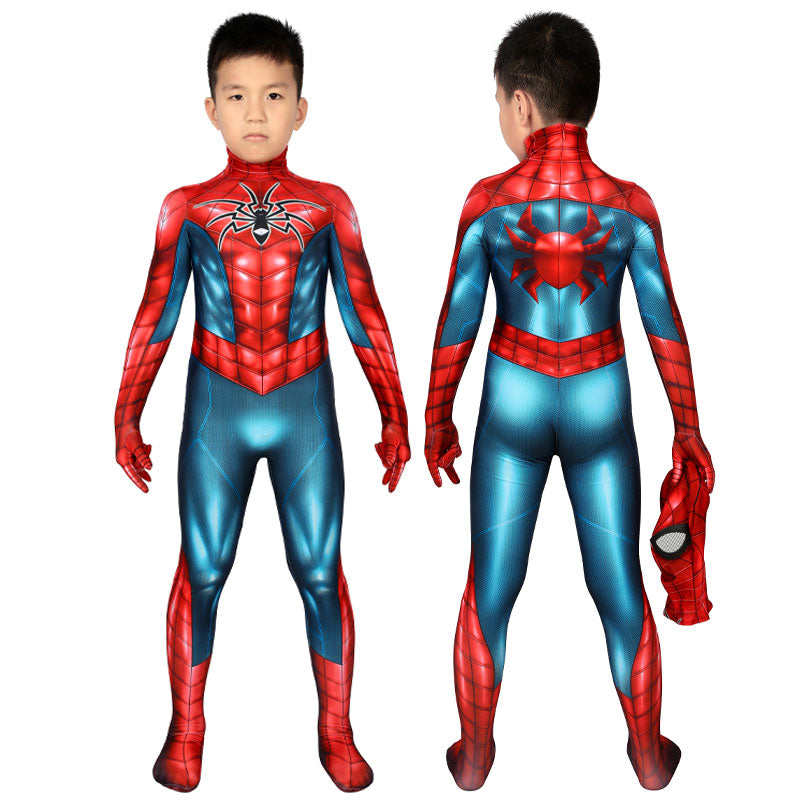Marvel's Spider-Man Spider Armor MK IV Suit Kids Jumpsuits Cosplay Costume — back view