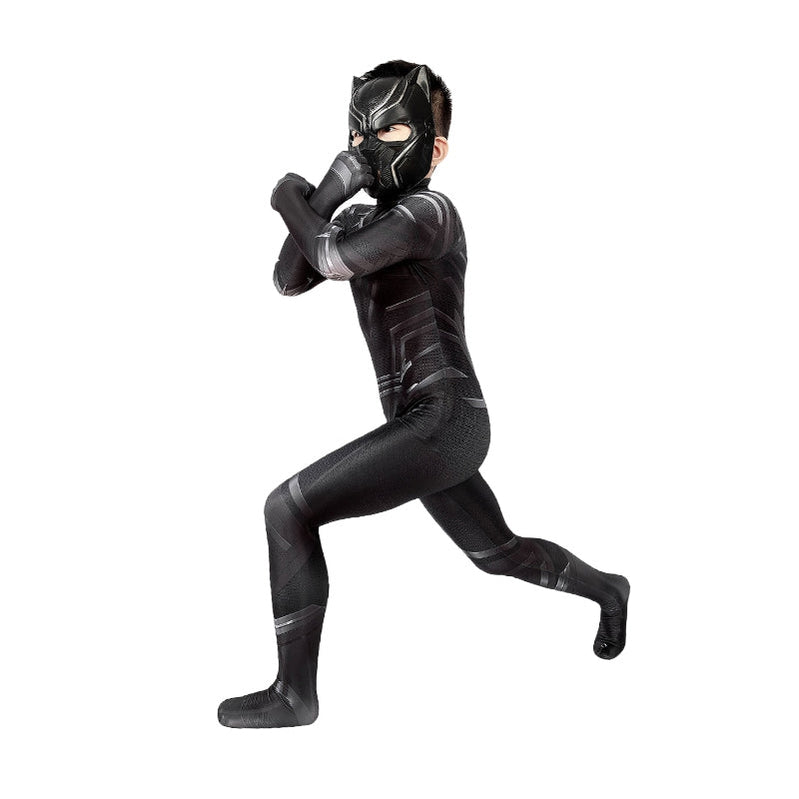 Black Panther Children Jumpsuit Cosplay Costume — side view