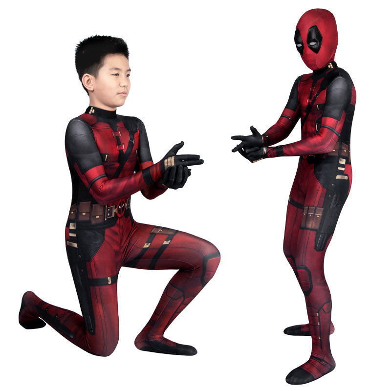 Deadpool 3 Wade Wilson Kids Jumpsuit Cosplay Costume — back view