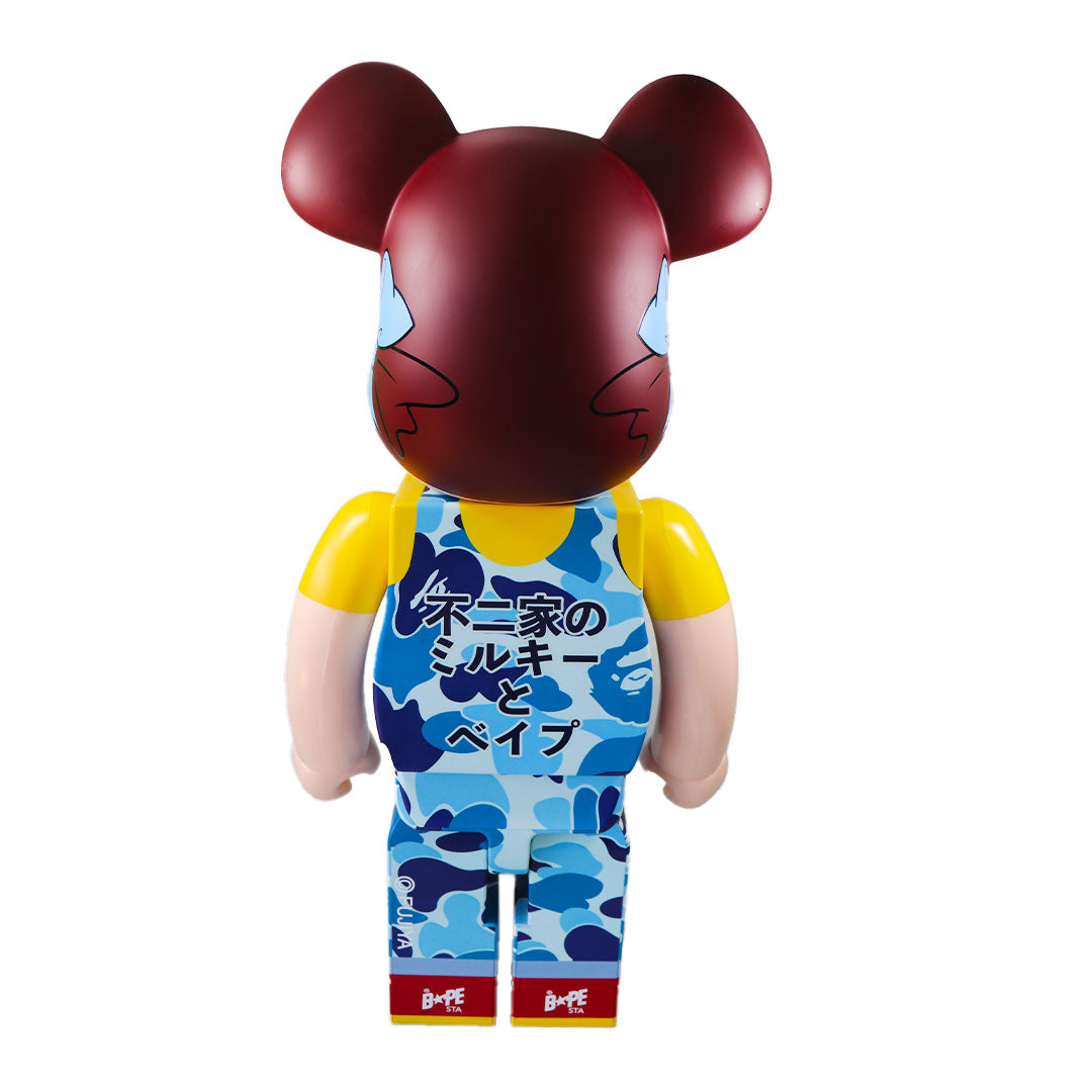 1000% Bearbrick BAPE × Pekochan (Blue) — detail