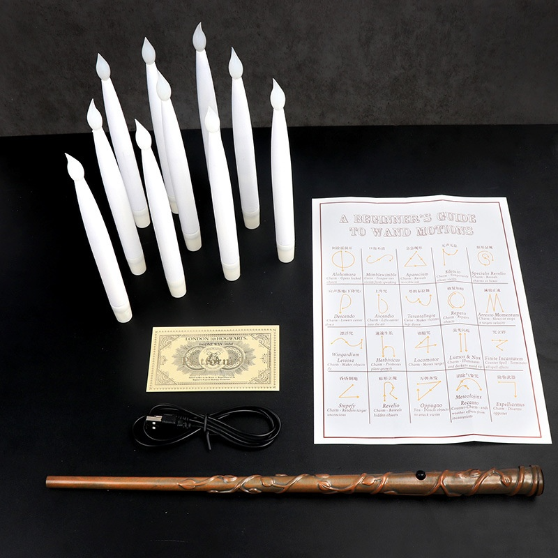 LED Candles with Magic Wand — side view