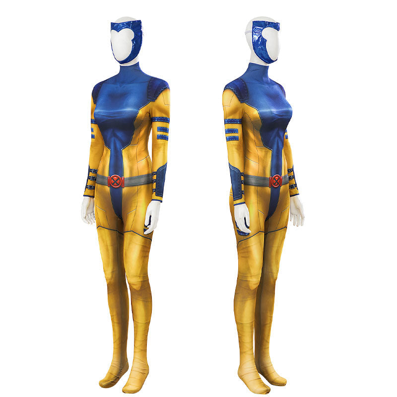 Marvel X-Men Jean Grey Jumpsuit Cosplay Costumes — back view