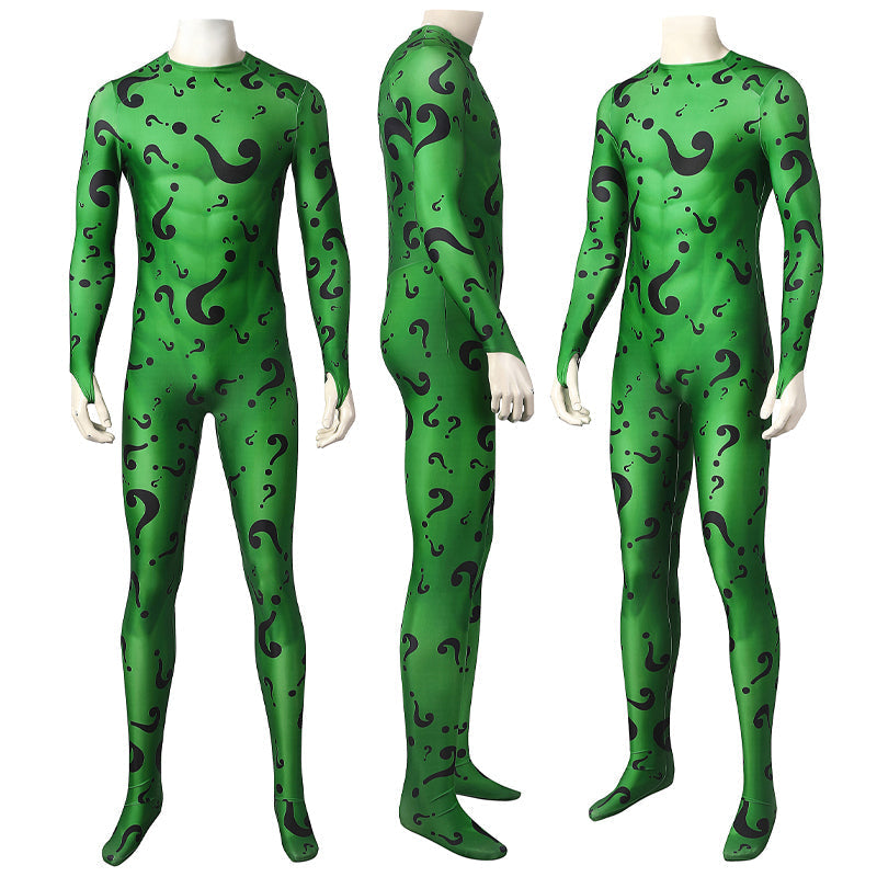 Batman Forever The Riddler Jumpsuit Cosplay Costume — back view