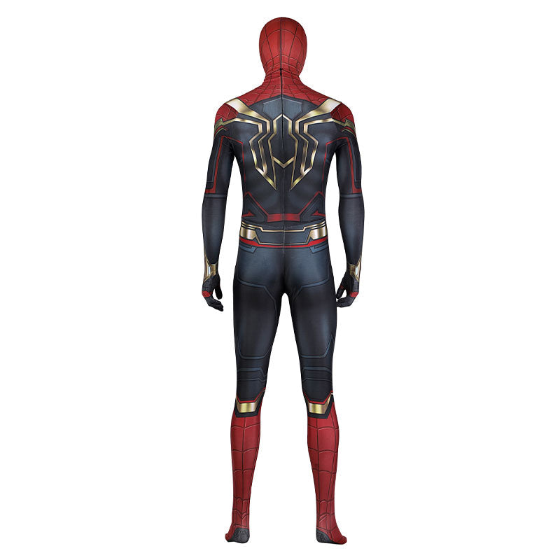 Spider-Man 3 No Way Home Peter Parker Jumpsuit Cosplay Costumes with Headgear — back view