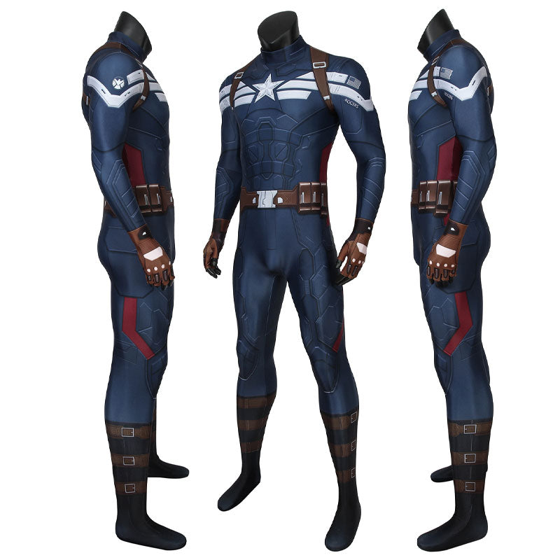 Captain America Winter Soldier Steve Rogers Cosplay Costume — back view