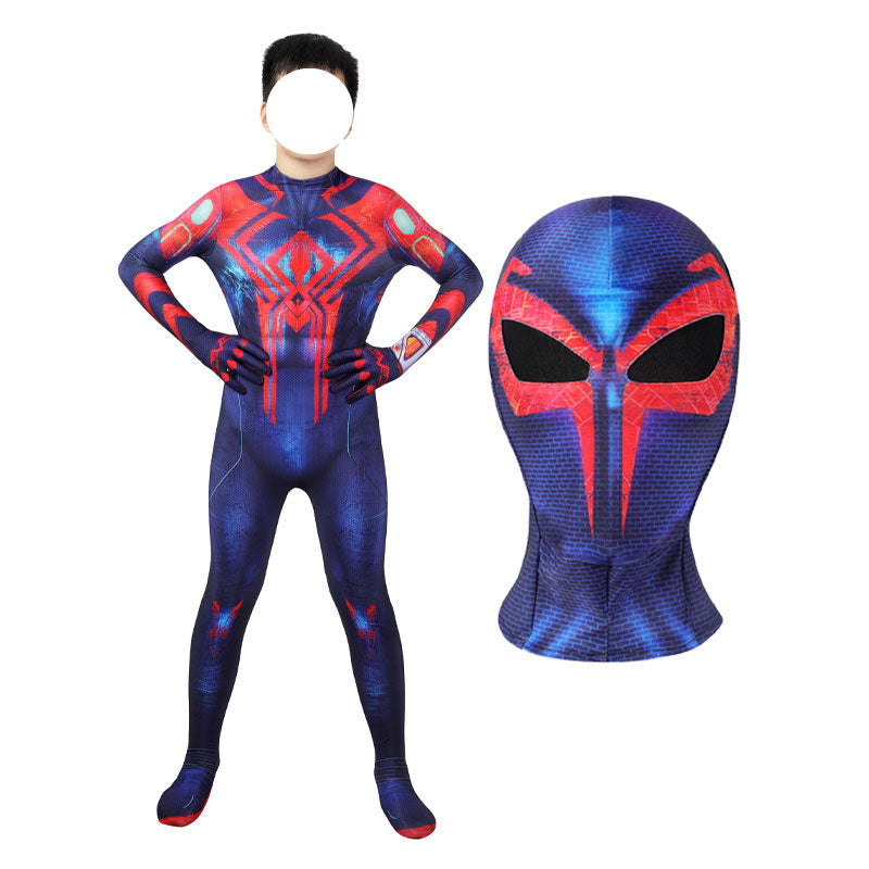 Spider-Man 2099 Miguel O'Hara Kids Cosplay Costume — back view