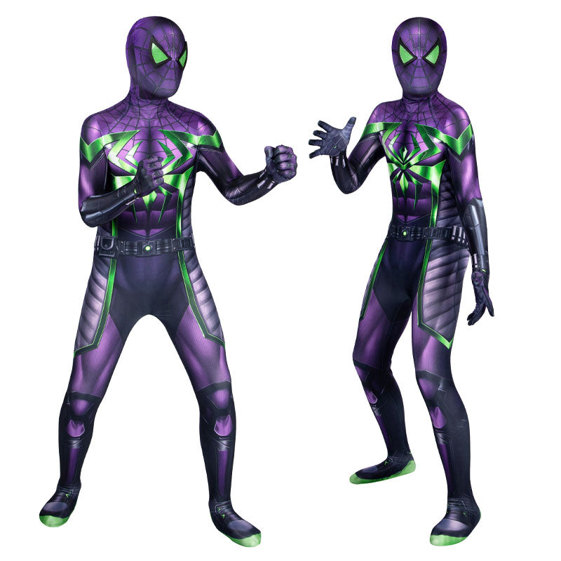 Marvel's Spider-Man Miles Morales Purple Reign Suit Kids Jumpsuits Cosplay Costume — back view