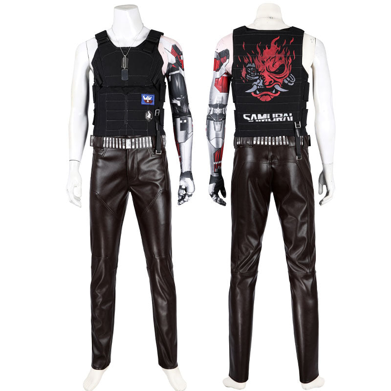Cyberpunk 2077 Johnny Silverhand Cosplay Costume — back view