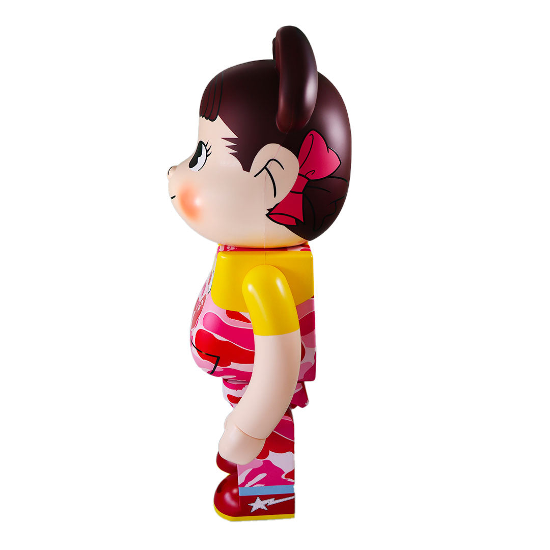 1000% Bearbrick BAPE × Pekochan (Pink) — back view