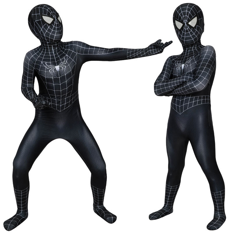 Spider-Man 3 Venom Eddie Brock Kids Cosplay Costume — back view