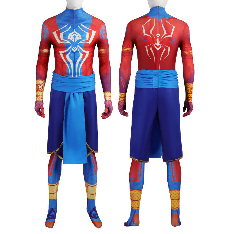 Spider-Man India Pavitr Prabhakar Cosplay Costume — back view