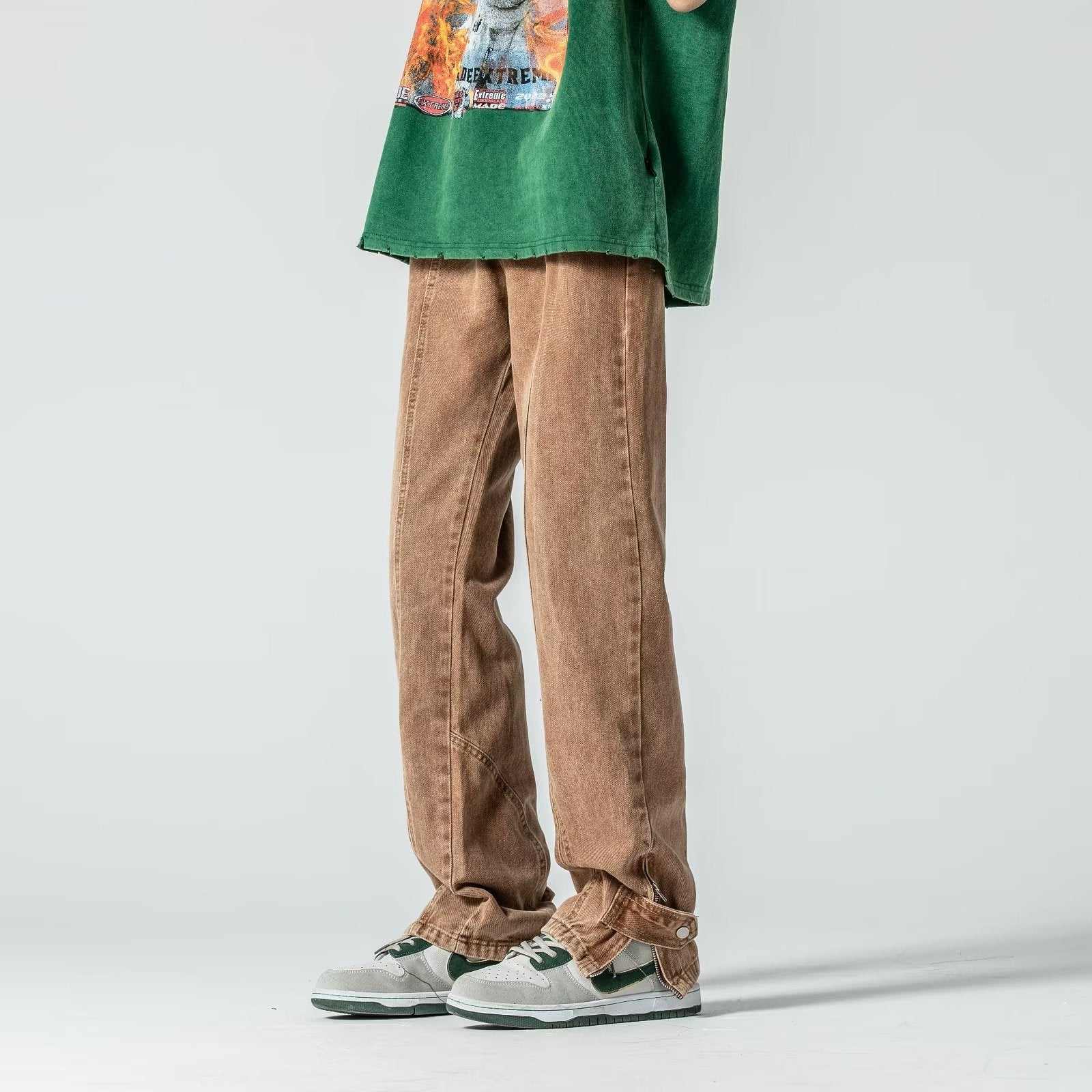 Harajuku Art Youth Fashion Versatile Jeans — back view