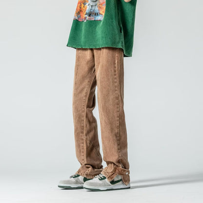 Harajuku Art Youth Fashion Versatile Jeans — back view
