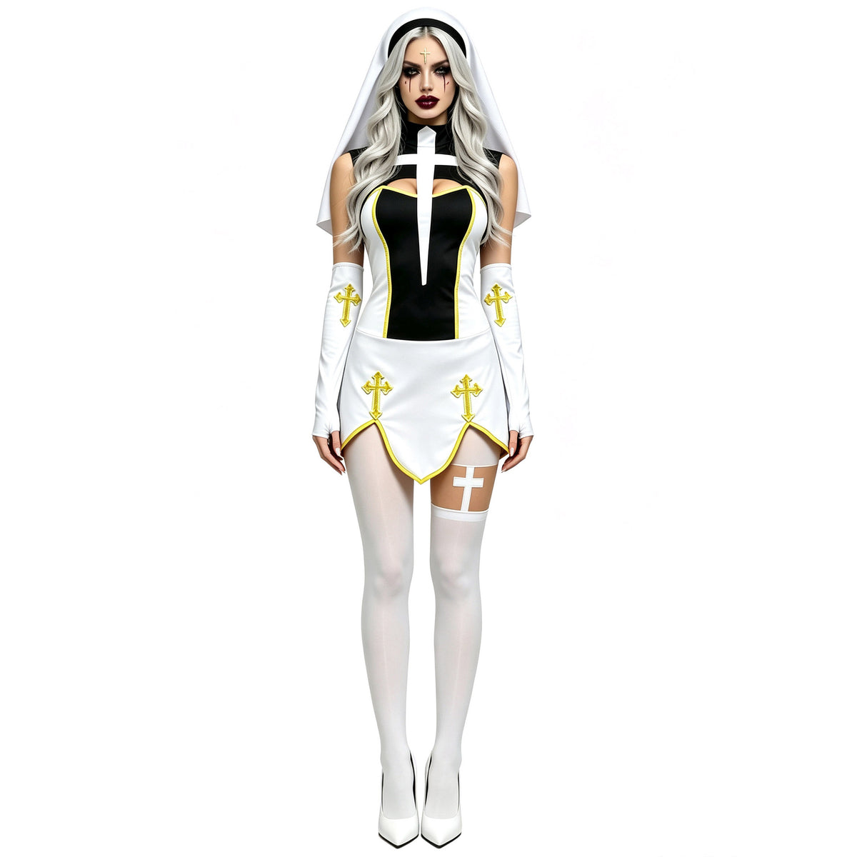 Halloween Nun Costume For Cosplay Black | Magic Stories