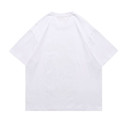 Cartoon Anime Loose T-shirt Round Neck Pullover Leisure Short Sleeve — scale reference