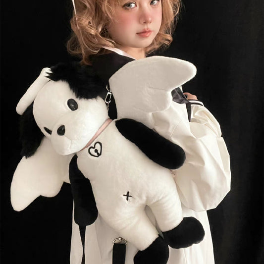 Angel Dog Plush Doll Backpack