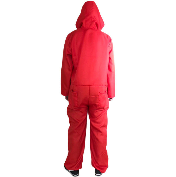 Halloween Cosplay Costume Red One-piece — back view