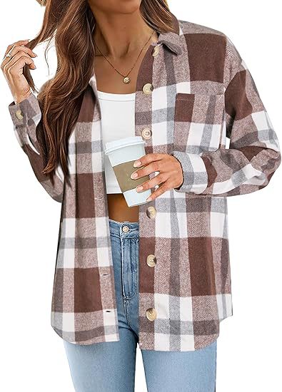 Fashionable Jacket Women's Brushed Woolen Jacket Plaid — detail