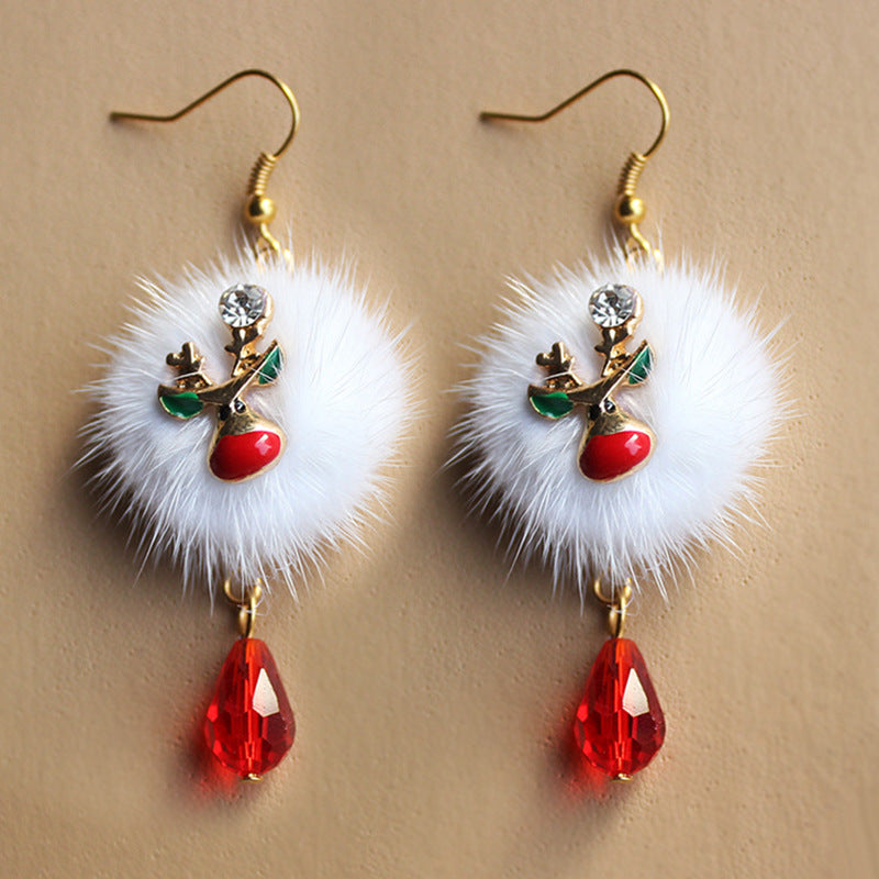 Fashion Plush Santa Snowman Fawn Earrings | Magic Stories