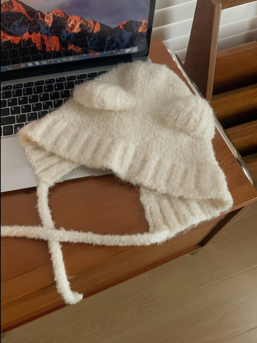 Women's Lace-up Cute Bear Ears Plush Hat | Magic Stories