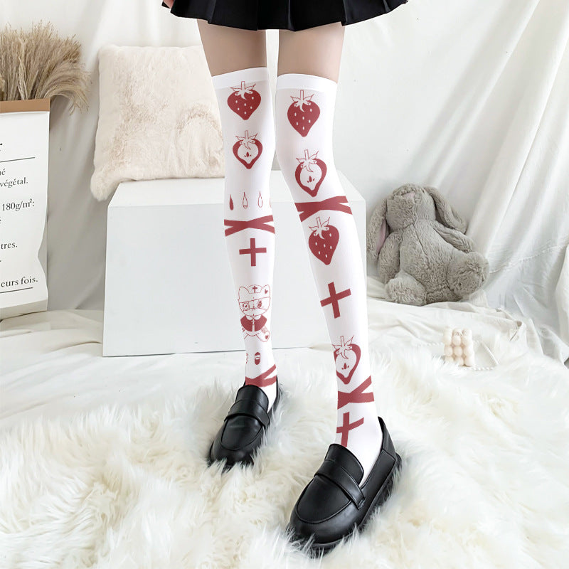 Printed Stockings Thin Female Lolita Over | Magic Stories