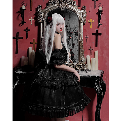 Originale Lolita Harajuku Bow Splicing Black Dress Hot Girl Fashion Kawaii Sweet Dress — packaging