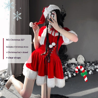 Christmas Uniform Set Bunny Girl Cosplay Outfit — side view