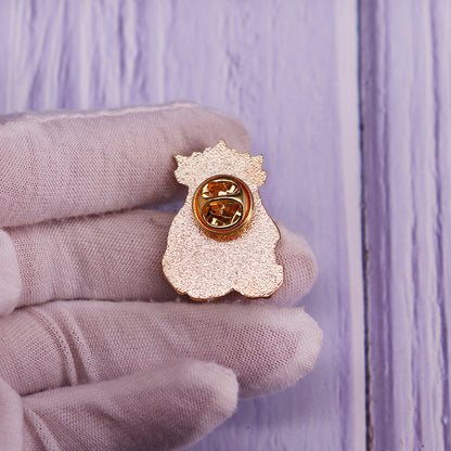 Mermaid Crystal Enamel Pin Third Eye Brooch Badge — detail