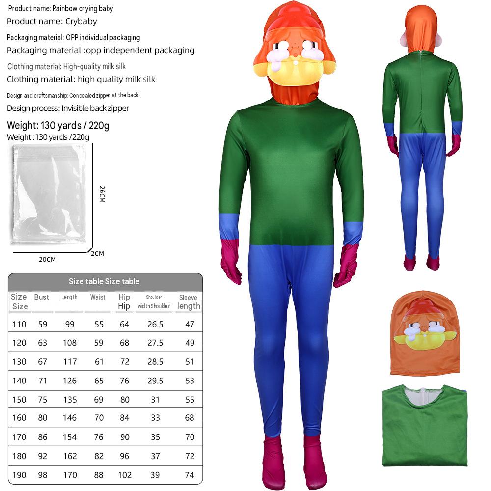 Mart Rainbow Cry Baby Cosplay Jumpsuit Dudu Girl Halloween Stage Performance Outfit — back view