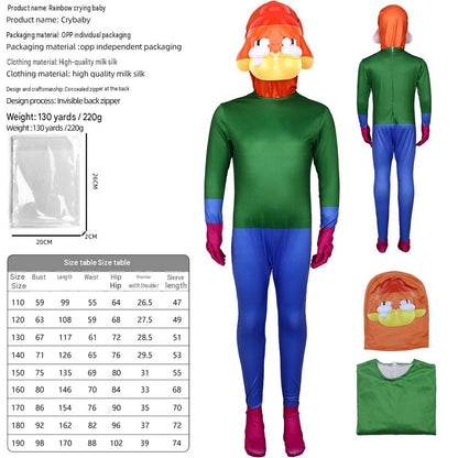 Mart Rainbow Cry Baby Cosplay Jumpsuit Dudu Girl Halloween Stage Performance Outfit — back view
