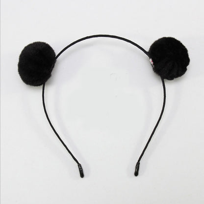 Cute Plush Bells Fox Cat Ears Headband — in use