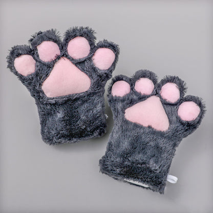 Japanese Cute Adorable Plush Cosplay Performance Props Net Red Cat Paw Gloves — detail
