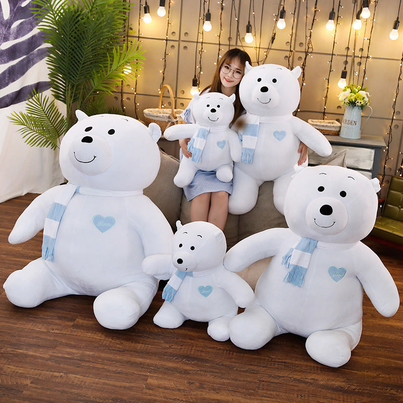 Polar Bear Plush Toy Doll Lying Bear | Magic Stories