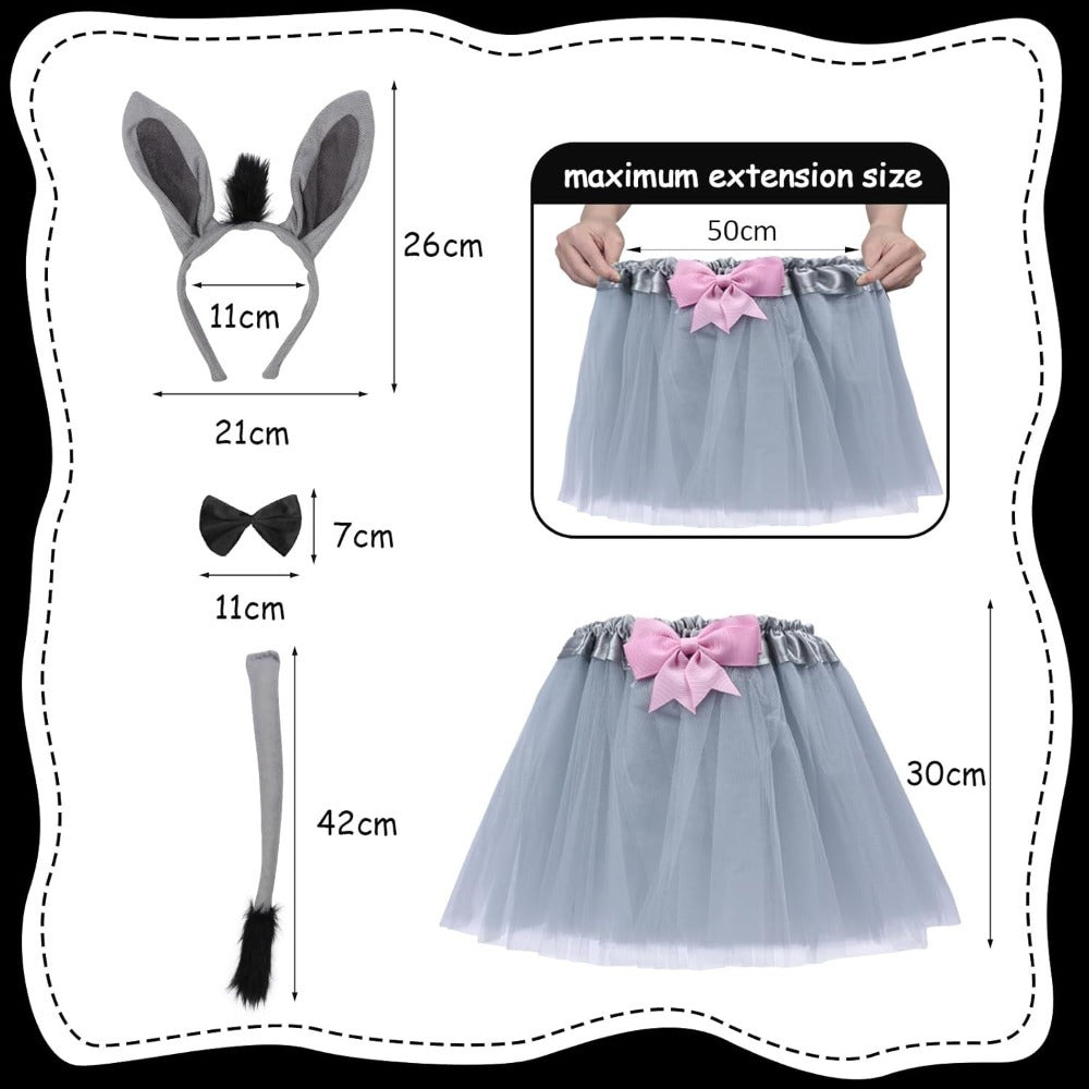 4-Piece Donkey Costume, Gray Donkey Outfit | Magic Stories