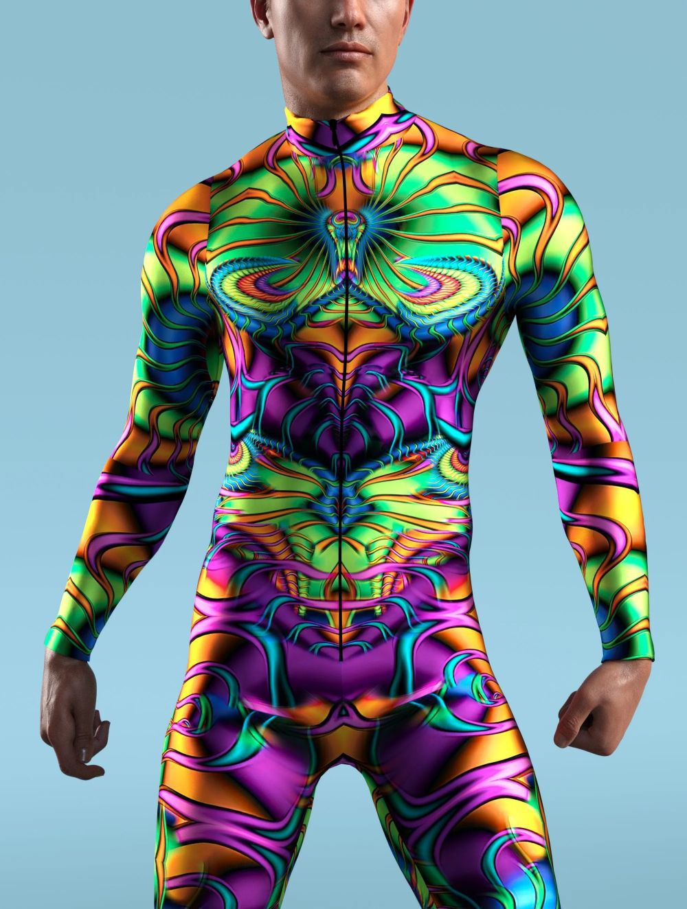 3D Digital Printed Cosplay One-piece Costume — Designs VV016, VV021, VV022 & More — side view
