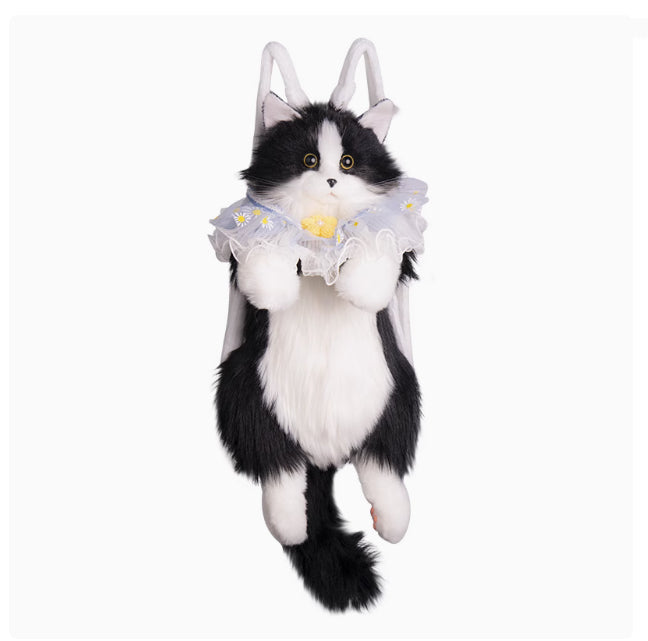 Cow Cat Backpack Simulation Plush Toy — side view