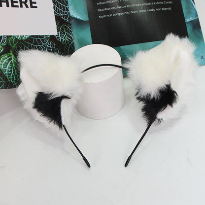 Cute Sweet Beauty Friends Cat Ears Cos Plush Hair Accessories Headband Net Celebrity Live Photo Props — side view