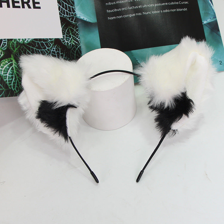 Cute Sweet Beauty Friends Cat Ears Cos Plush Hair Accessories Headband Net Celebrity Live Photo Props — side view
