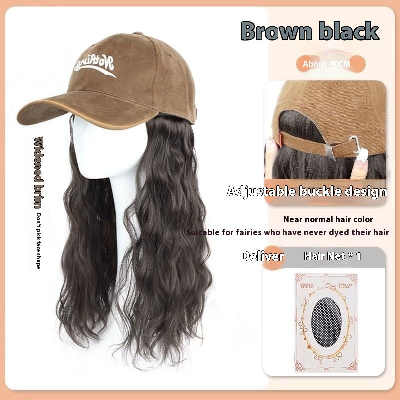 Hat Wig Integrated Fashion Large Wig Full-head Wig — scale reference