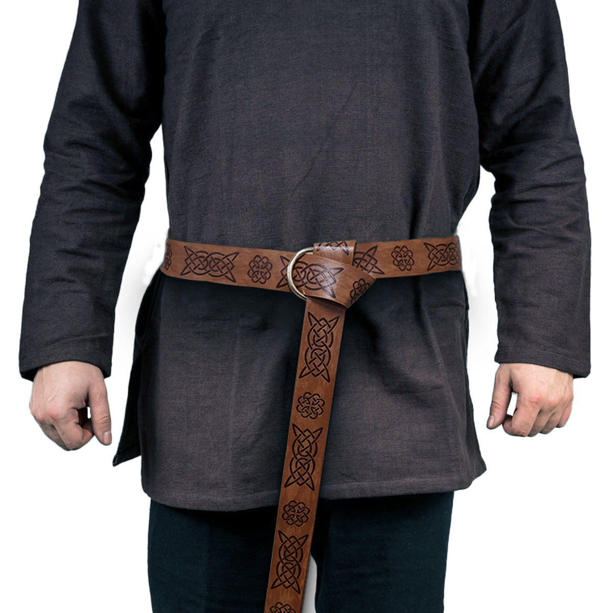 Celtic Embossed Retro Knight Ring Belt COSPLAY Prop — side view